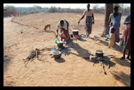 A cook prepares a nutritious meal for the orphans in Malawi.