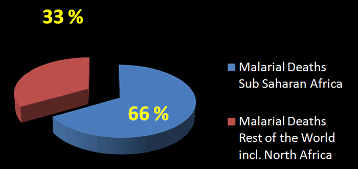 Malaria chart showing disparity of malarial deaths in relation to population.